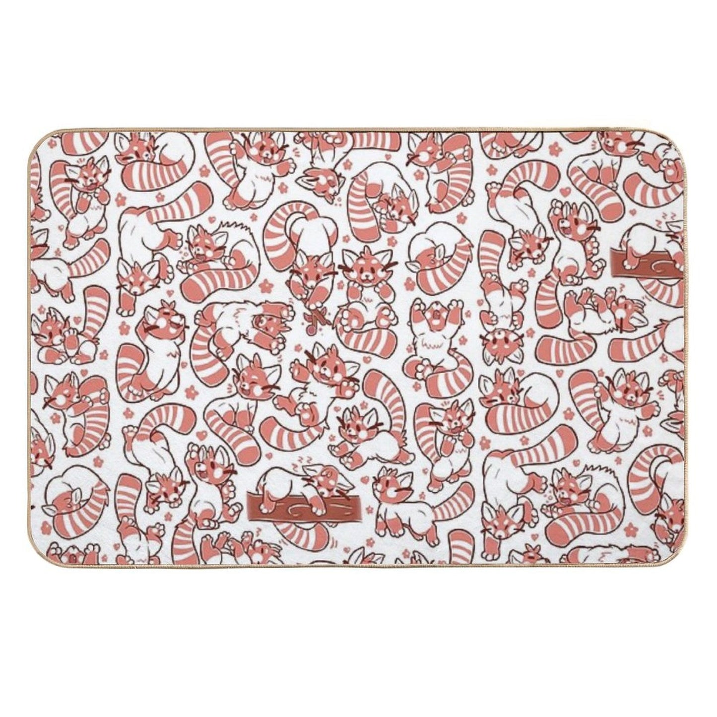 Red Panda All over Pattern Spread Slip-Resistant Bath Mat