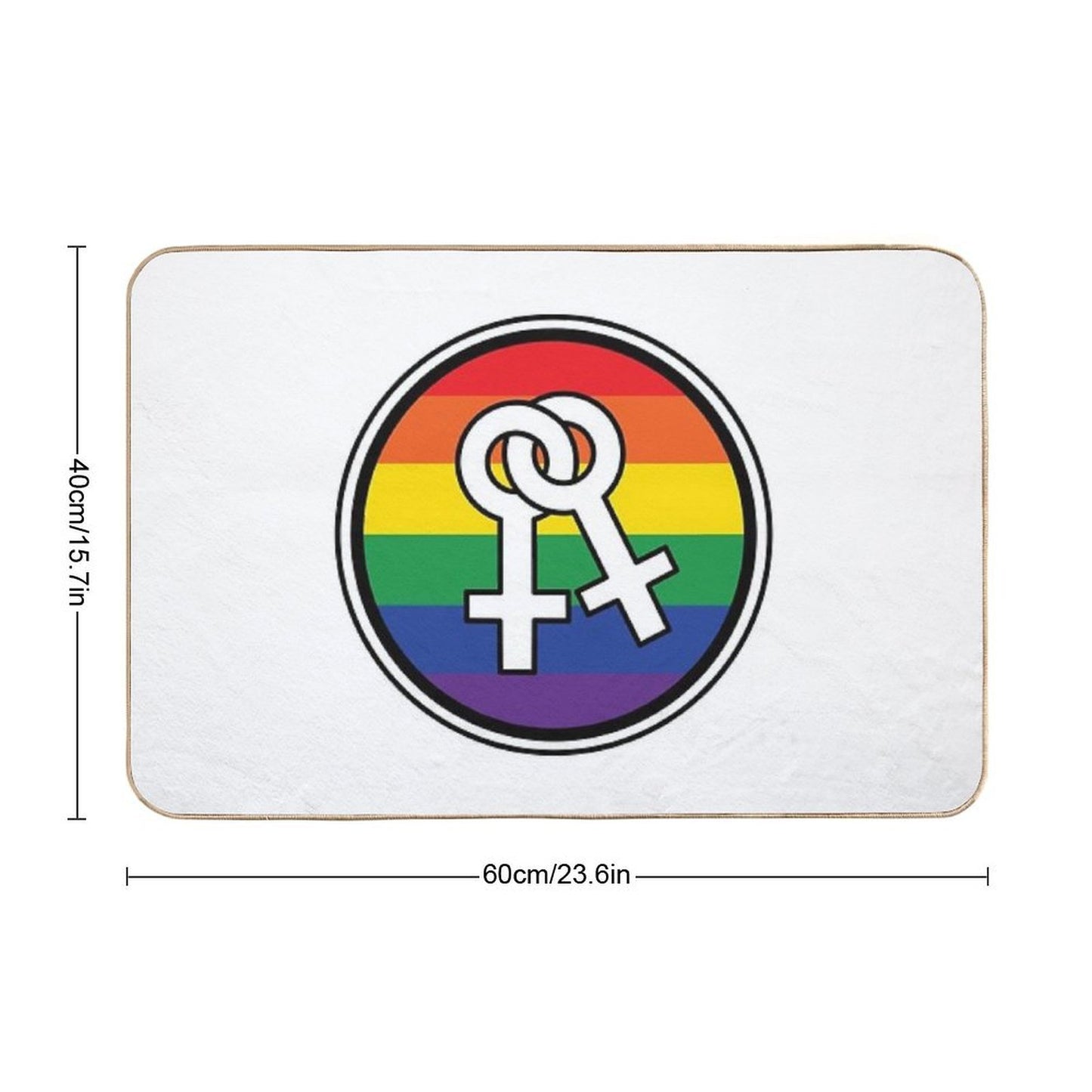 Female Symbols Rainbow Pet-Safe Bath Mat