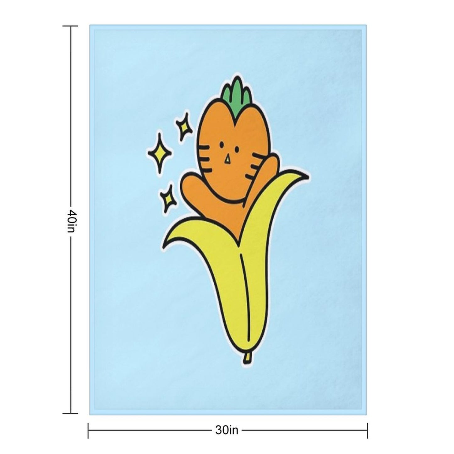 Funny Carrot in Banana Peel - Adorable Kawaii Fruit Character Multi-functional Throw Blanket