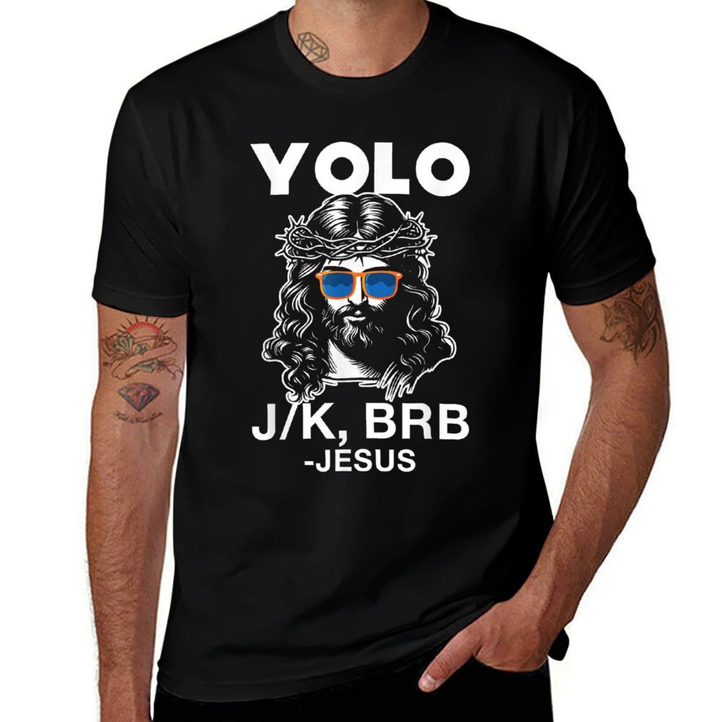 Funny Jesus Easter Resurrection YOLO JK BRB Meme Lightweight T-Shirt