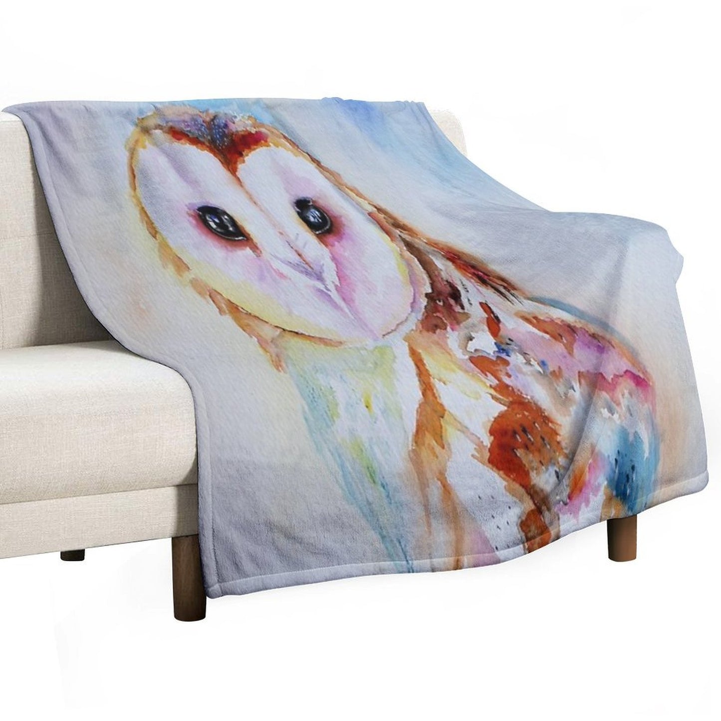 Barn Owl Durable Throw Blanket