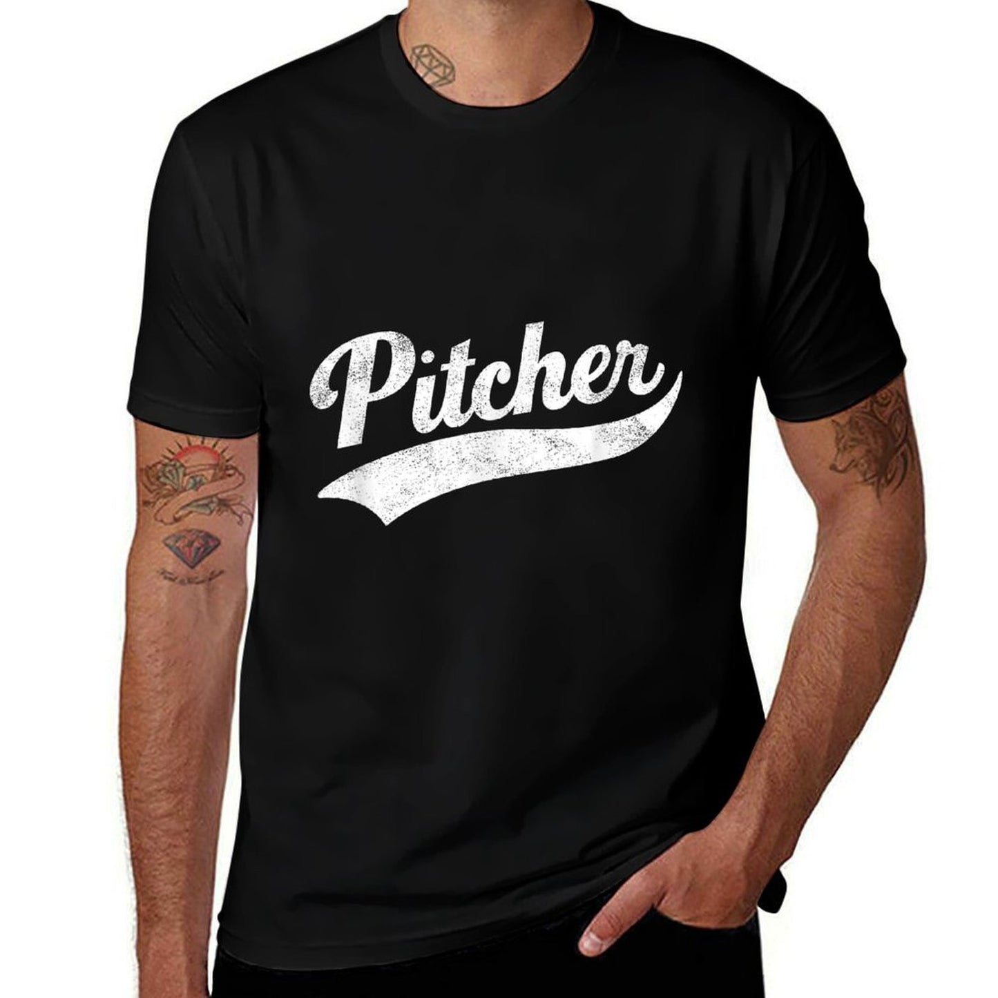 Funny Pitcher Gay Pride  Tagless Design T-Shirt