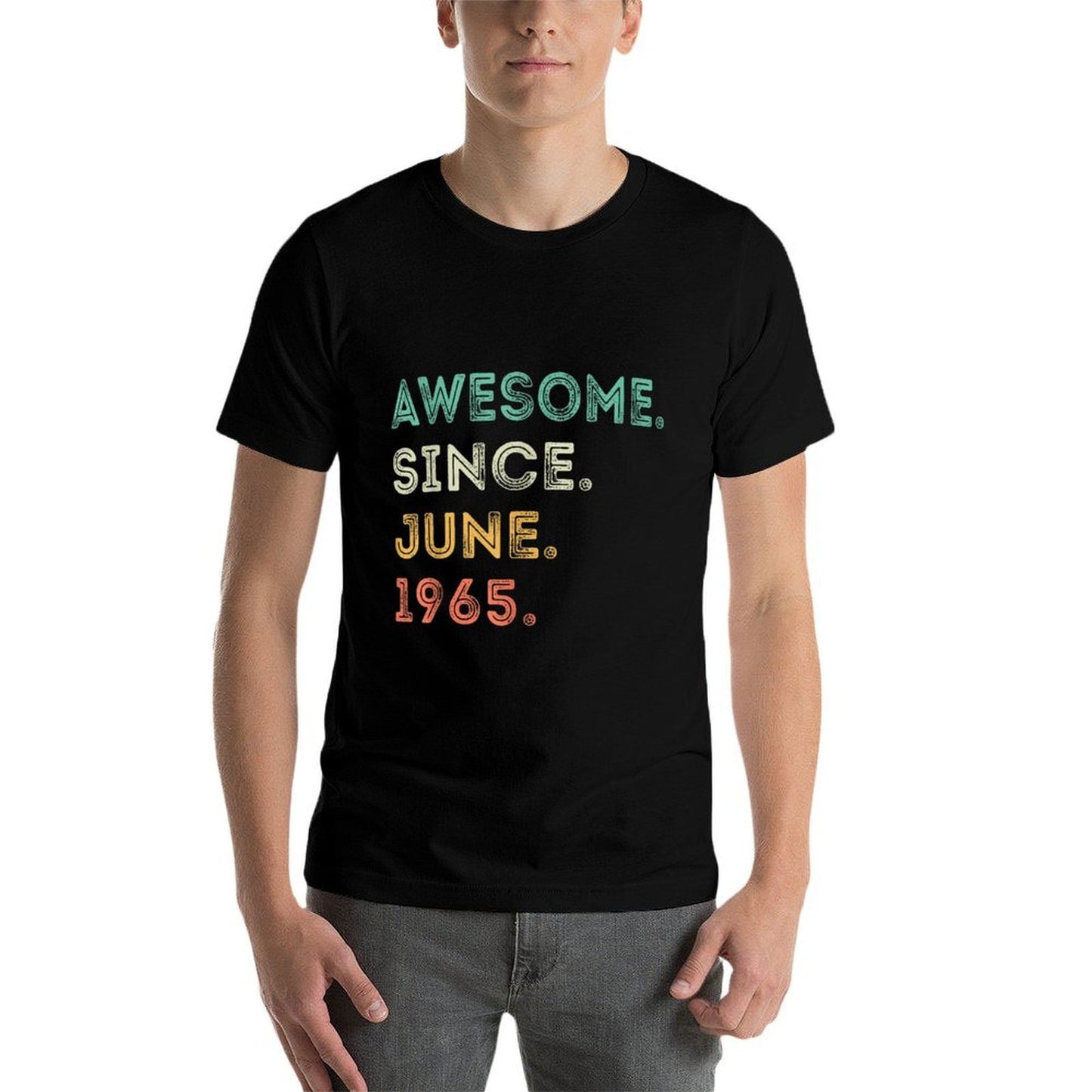 60 Years Old Awesome Since June 1965 60th Birthday Slim-fit Cut T-Shirt