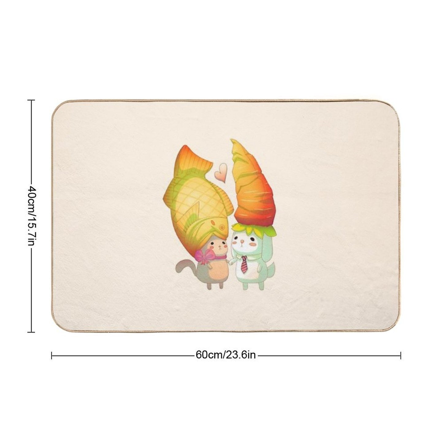 Taiyaki And Carrots Eco-Friendly Bath Mat
