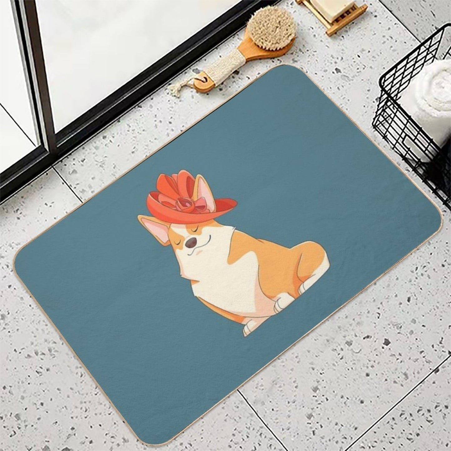 Queen Corgi Repositionable Bath Mat