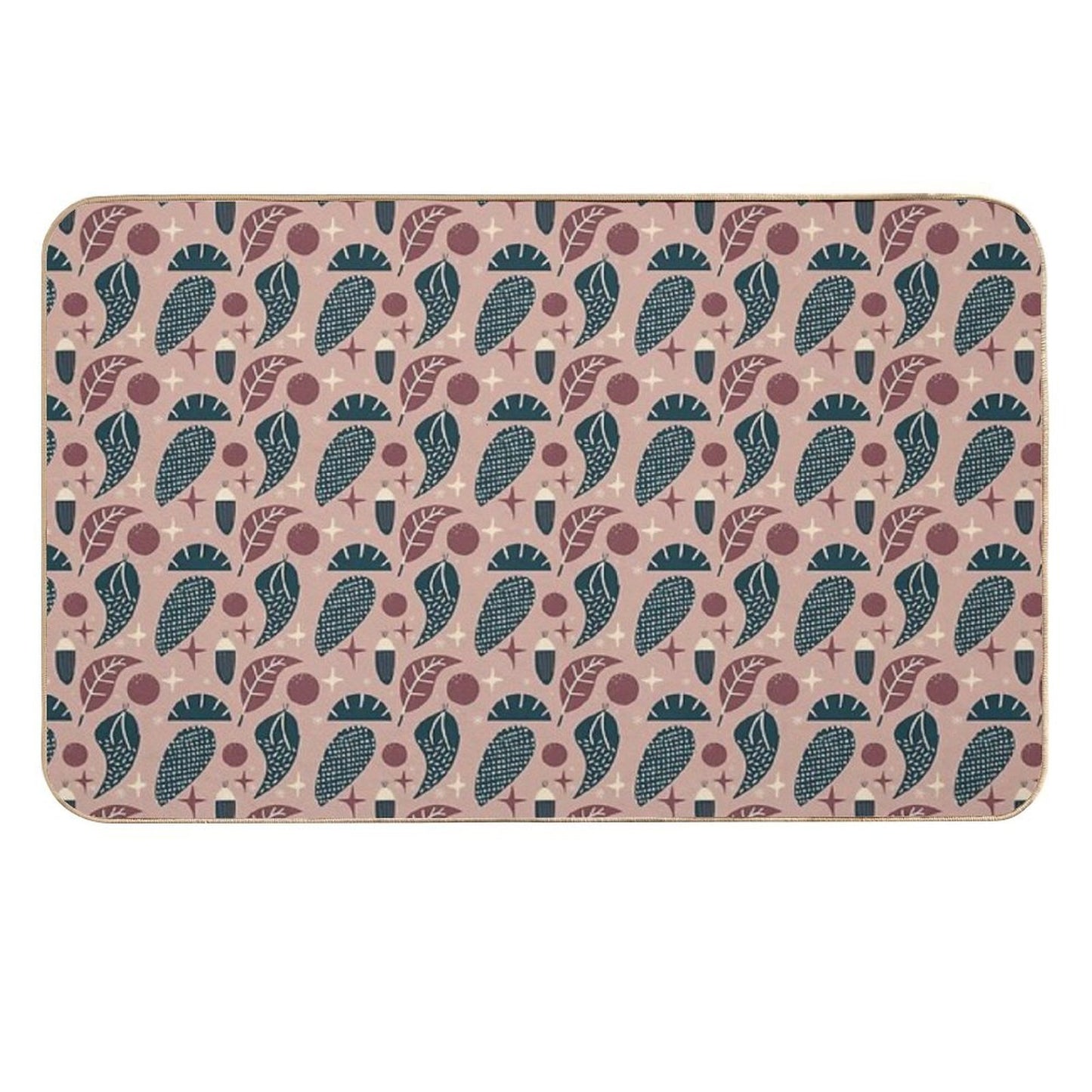 Muted Summer Soft Summer Pattern, Skin-tone Matching, Personal Color Analysis, PCA, Mid-century Modern Slip-Resistant Bath Mat
