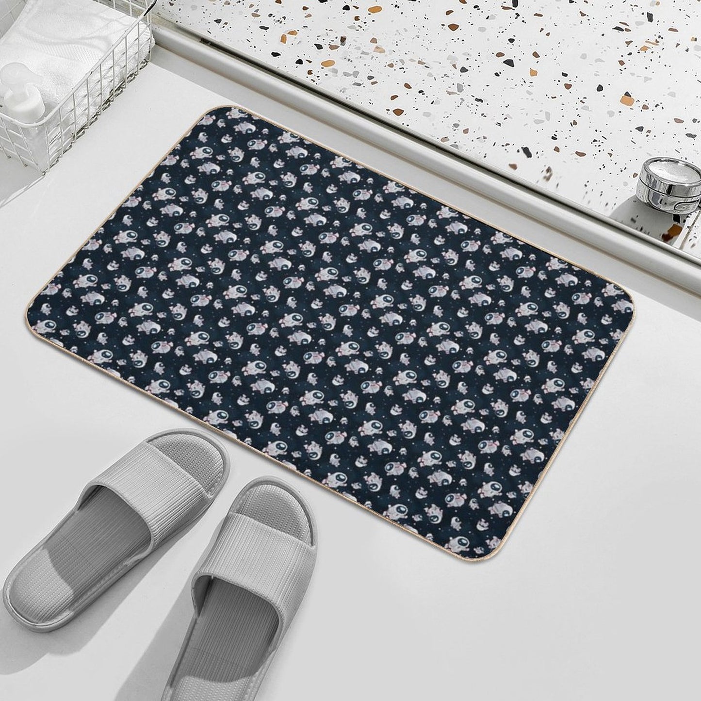 Floating Astronauts Rapid-Drying Bath Mat