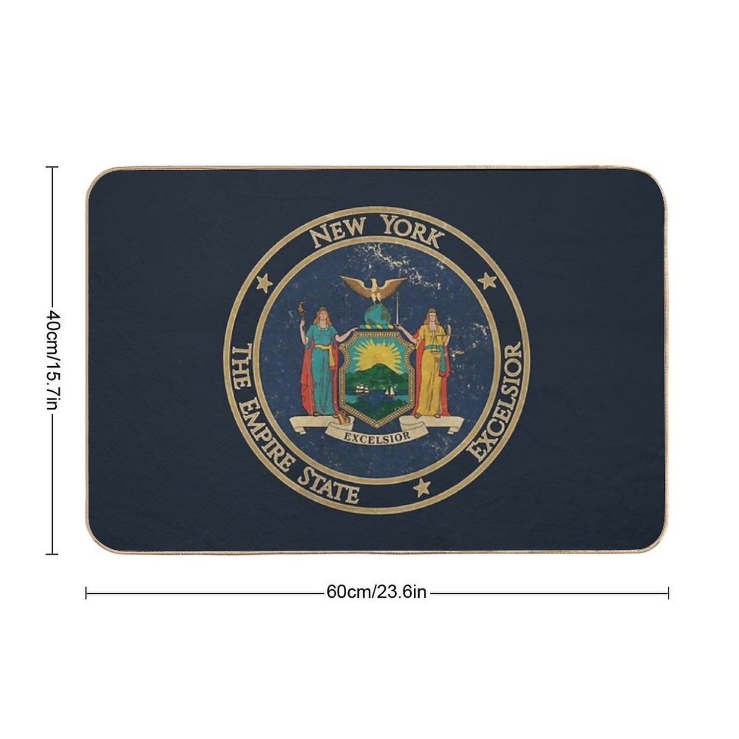 Vintage New York USA United States of America American State Flag Dirt-Trapping Bath Mat