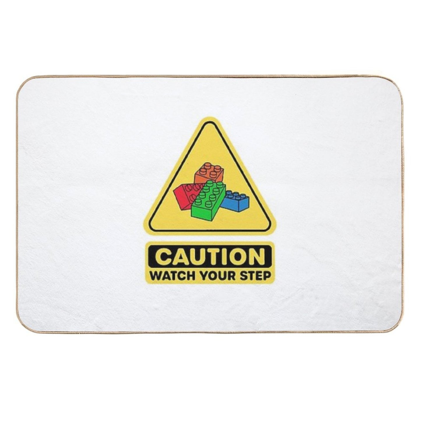 Caution Watch Your Step Toy Brick Building Block AFOL High-Traffic Bath Mat