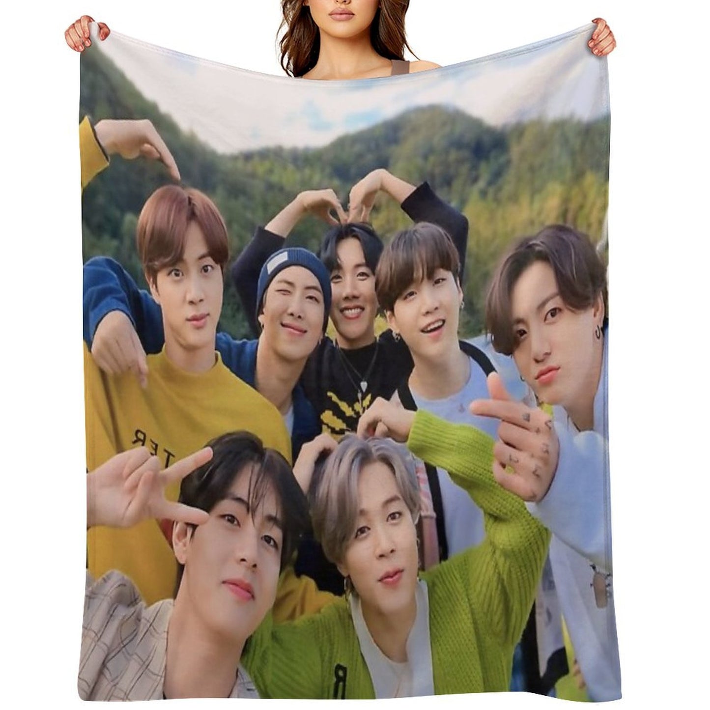 BTS Ot7 Festa Travel-friendly Throw Blanket