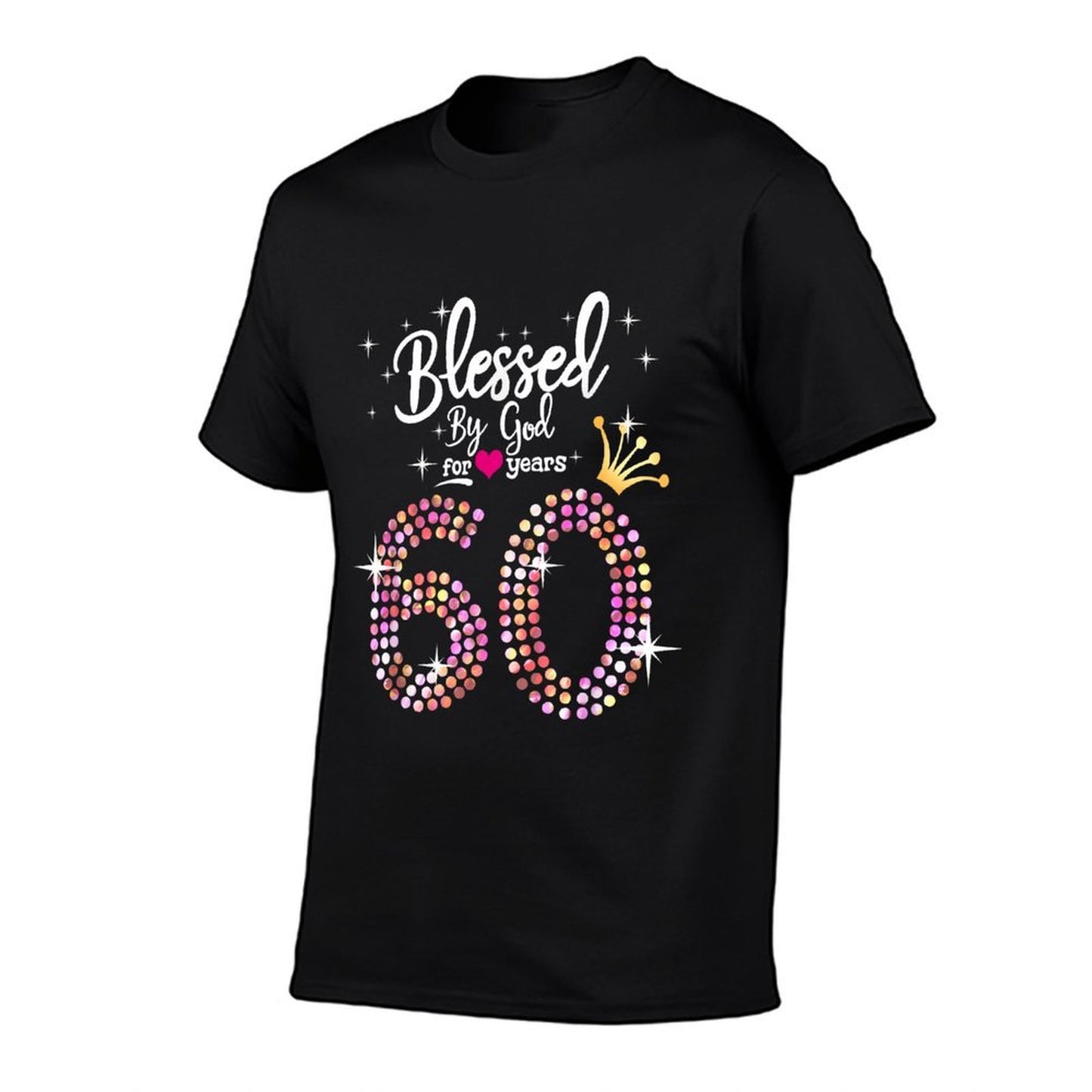 Womens Blessed by God for 60 Years 60th Birthday Anniversary Tagless Design T-Shirt