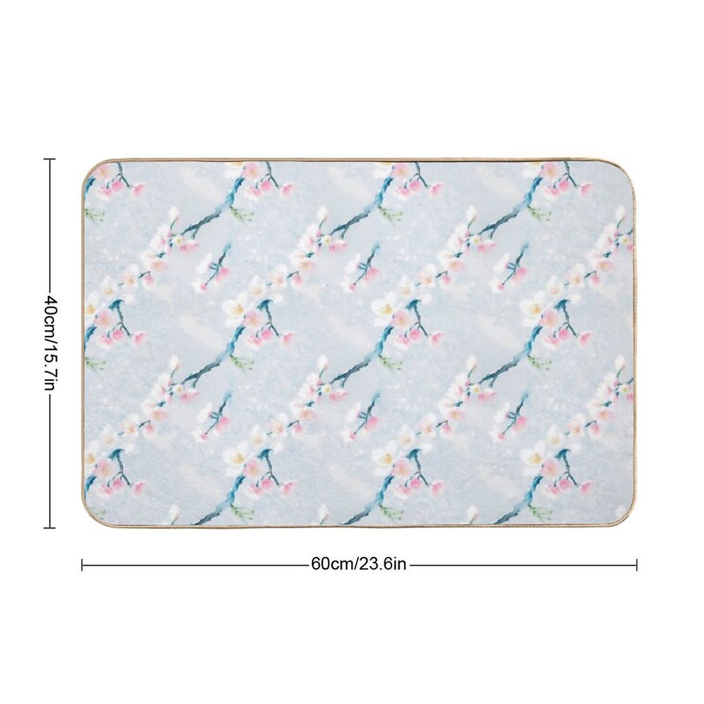 Sakura Blossom Pattern Floral Elegance Revealed Stain-Proof Bath Mat