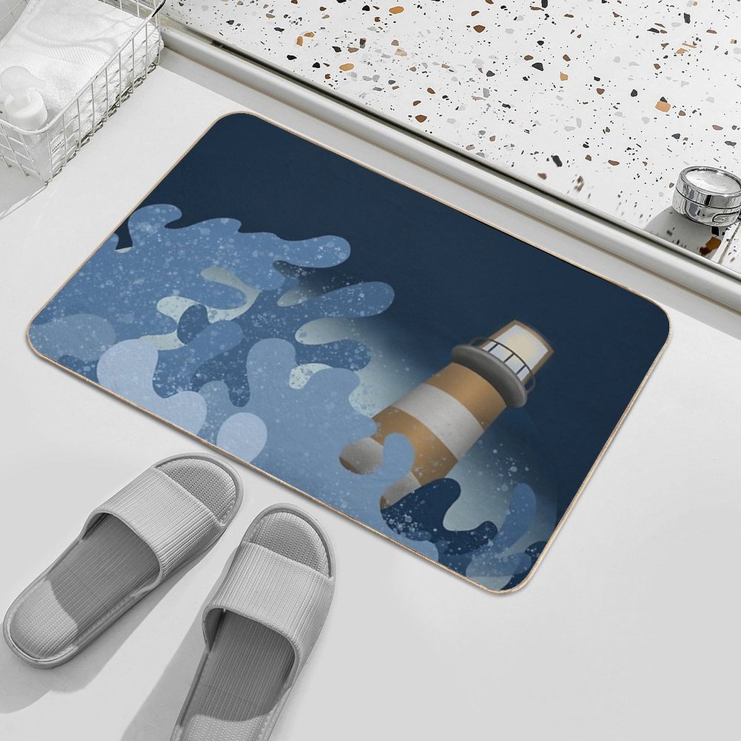 Storm Waves Repositionable Bath Mat