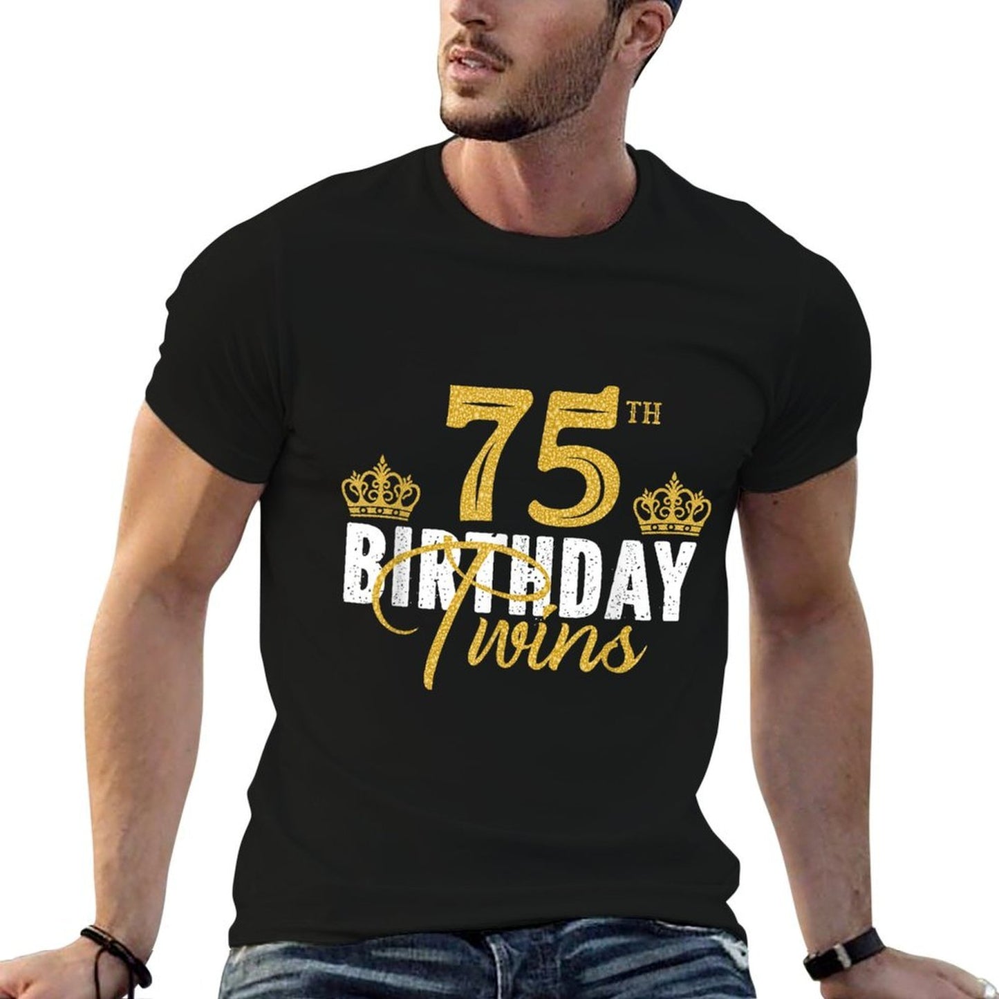 75th Birthday Twins 75 Years Old Twin Brother And Sister Soft T-Shirt