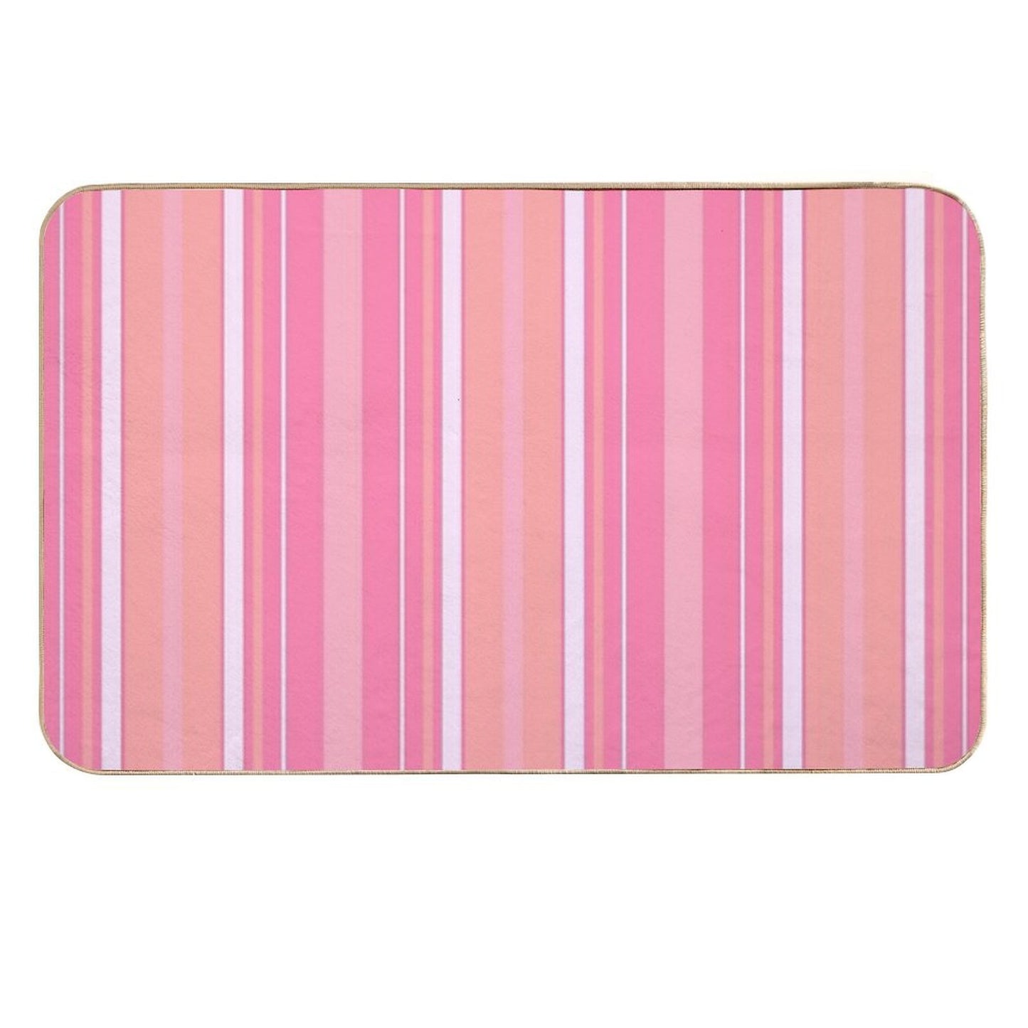 Cherry Blossom Slimming Effect Vertical Balanced Stripes Durable Bath Mat