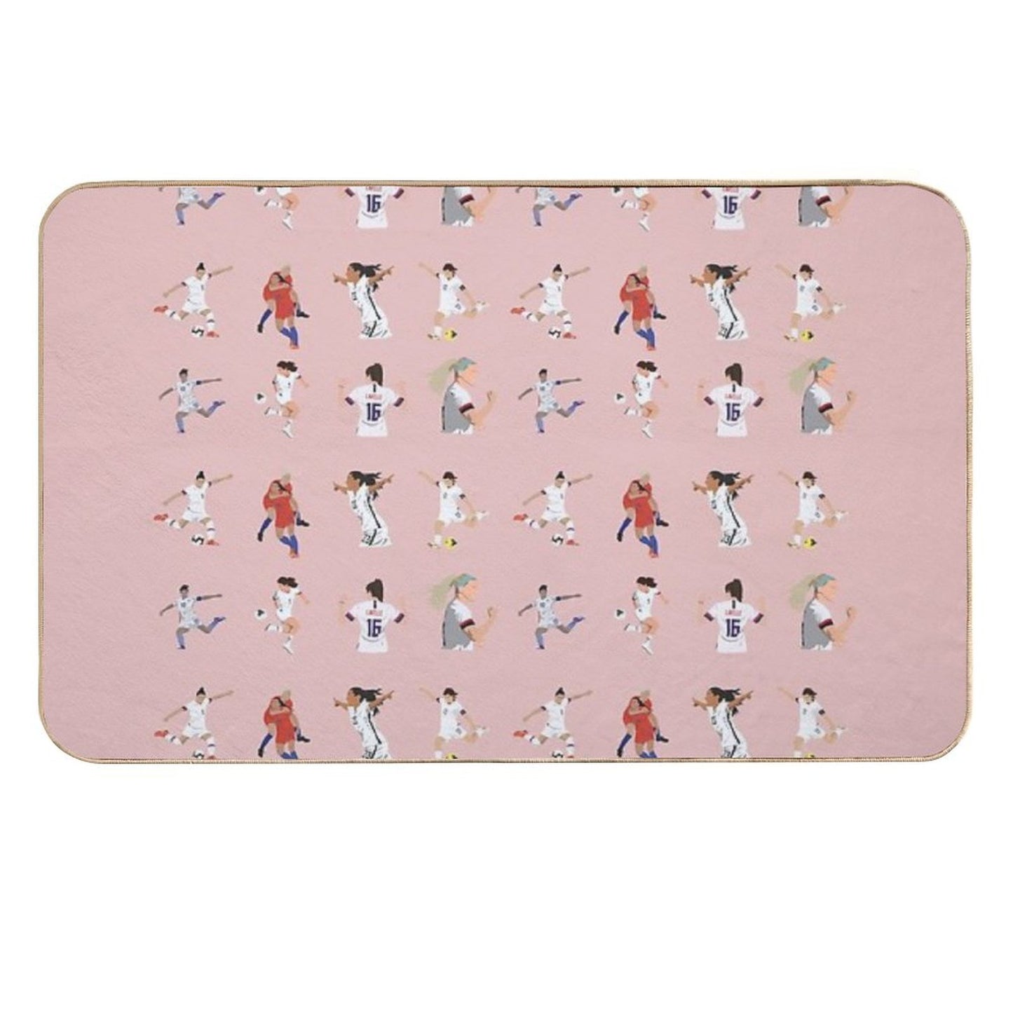USWNT Players Pattern Easy To Clean Bath Mat