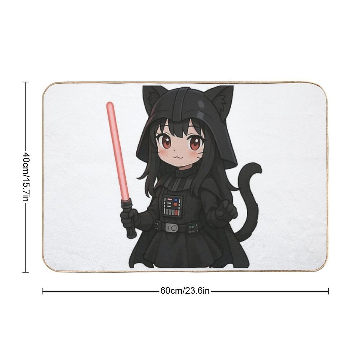 Kawaii Darth Vader Cat Girl Stain-Proof Bath Mat