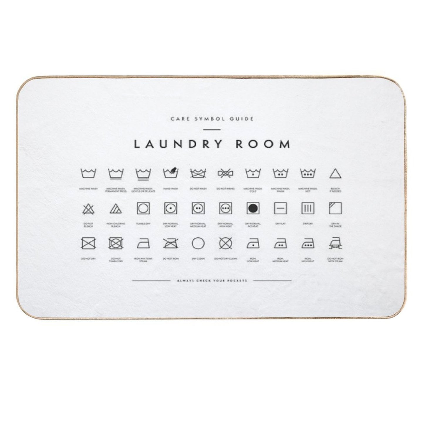 Laundry Room Symbols Repositionable Bath Mat