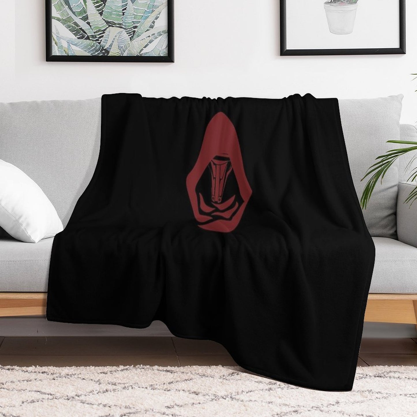 Minimalist Darth Revan Mask in Red – Star Wars KOTOR Inspired Design Comfort Throw Blanket