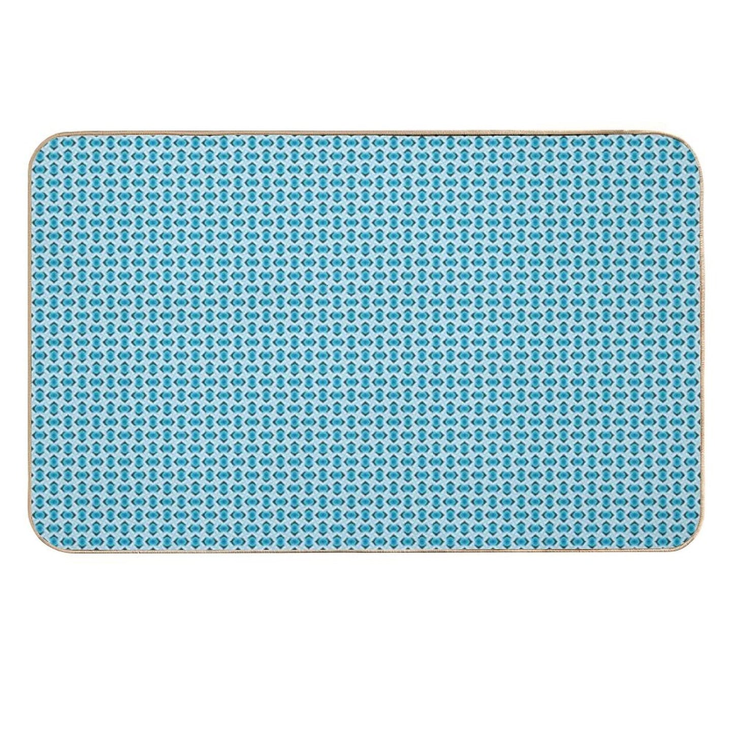 Overlapping Aqua Blue Diamonds High-Traffic Bath Mat