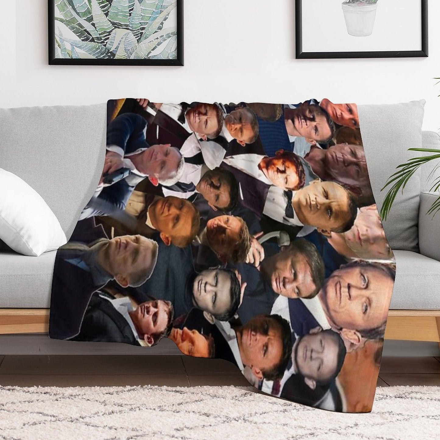 Daniel Craig Photo Collage Sustainable Throw Blanket