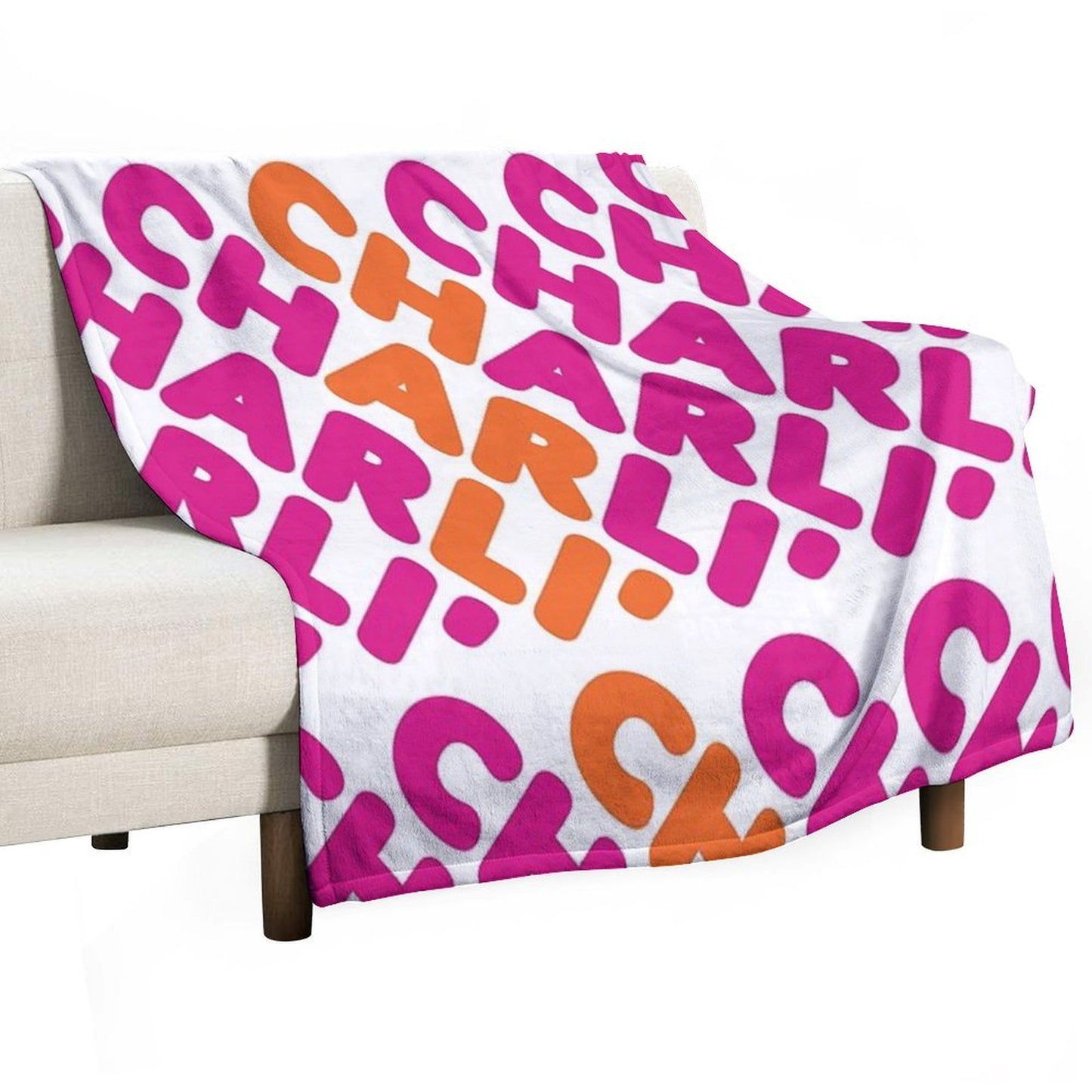 Charli' Dunkin' Pattern Easy Care Throw Blanket