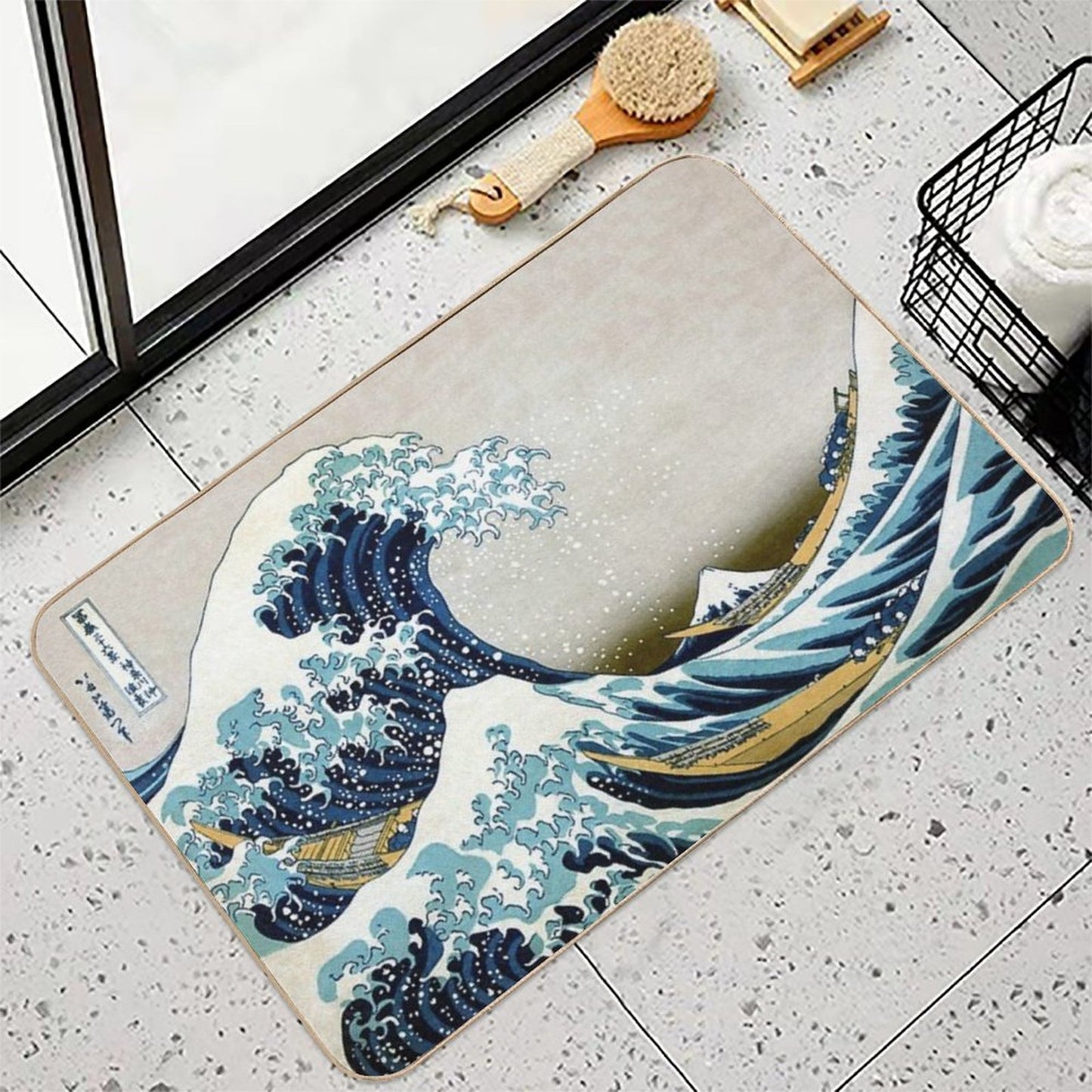 The Great Wave, Famous Japanese Artwork Rapid-Drying Bath Mat