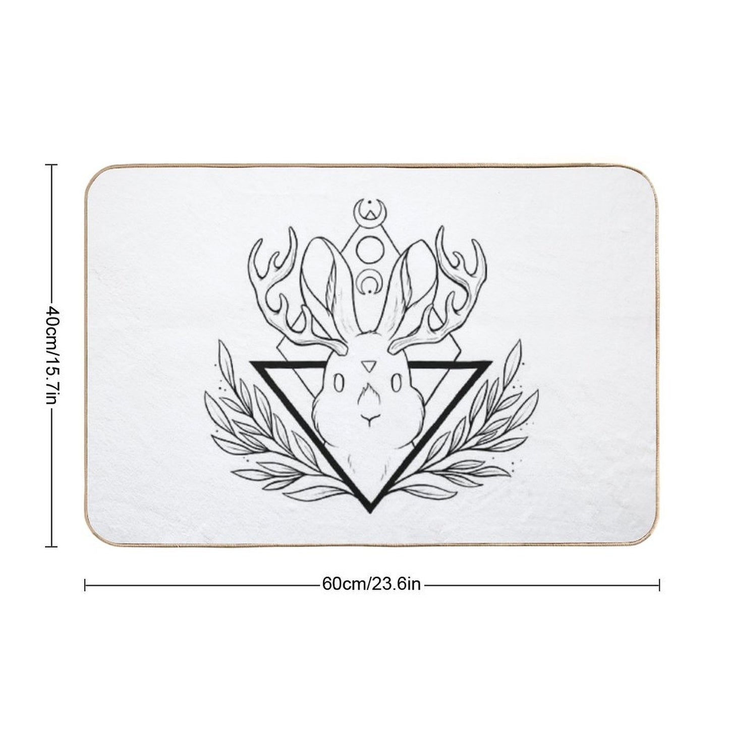 Lunar Rabbit Jackalope Nikury Easy To Clean Bath Mat