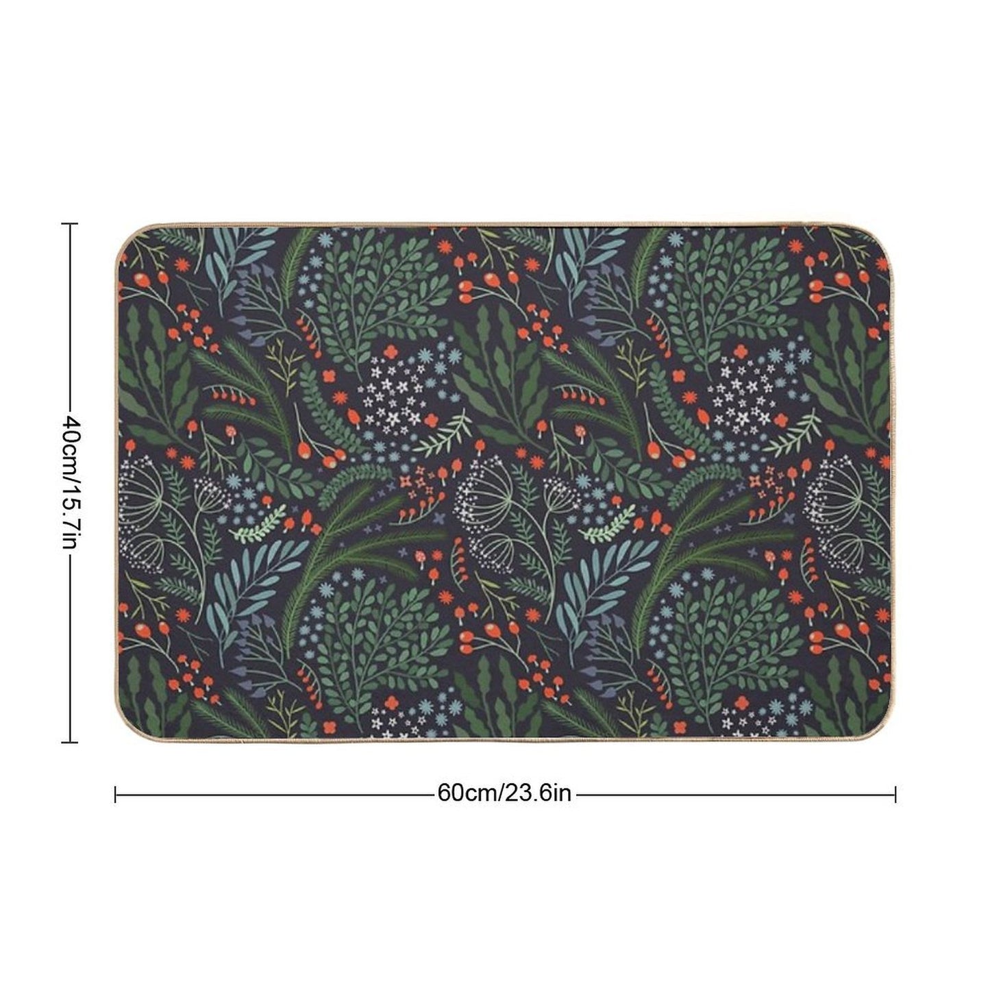 Night Florals High-Traffic Bath Mat