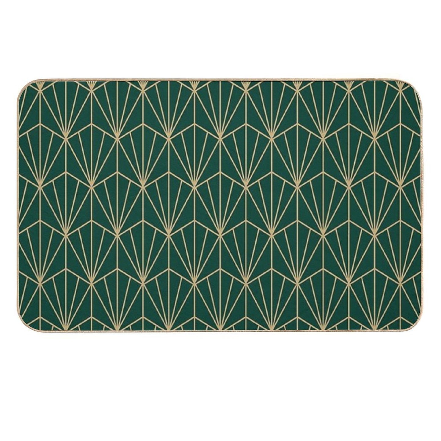 Art Deco in Green And Gold Rapid-Drying Bath Mat