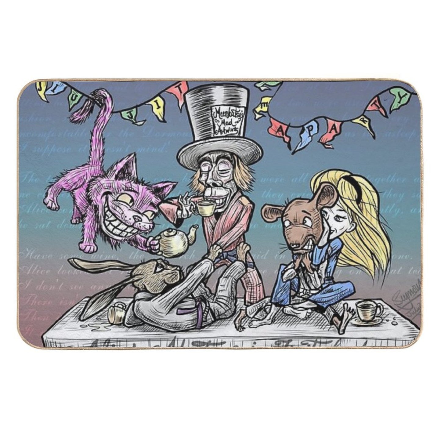 Mad Jiu Jitsu Tea Party Durable Bath Mat