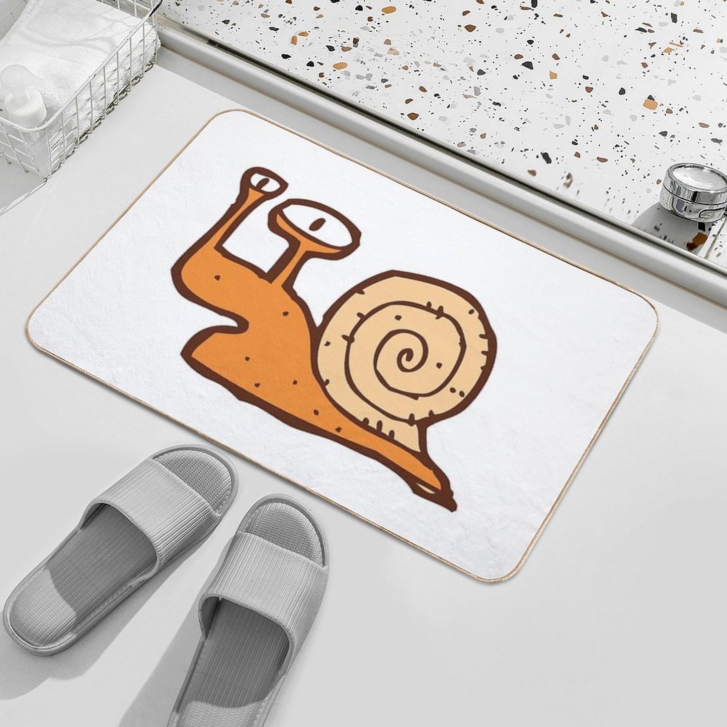 Cute Funny Cartoon Snail Odorless Bath Mat