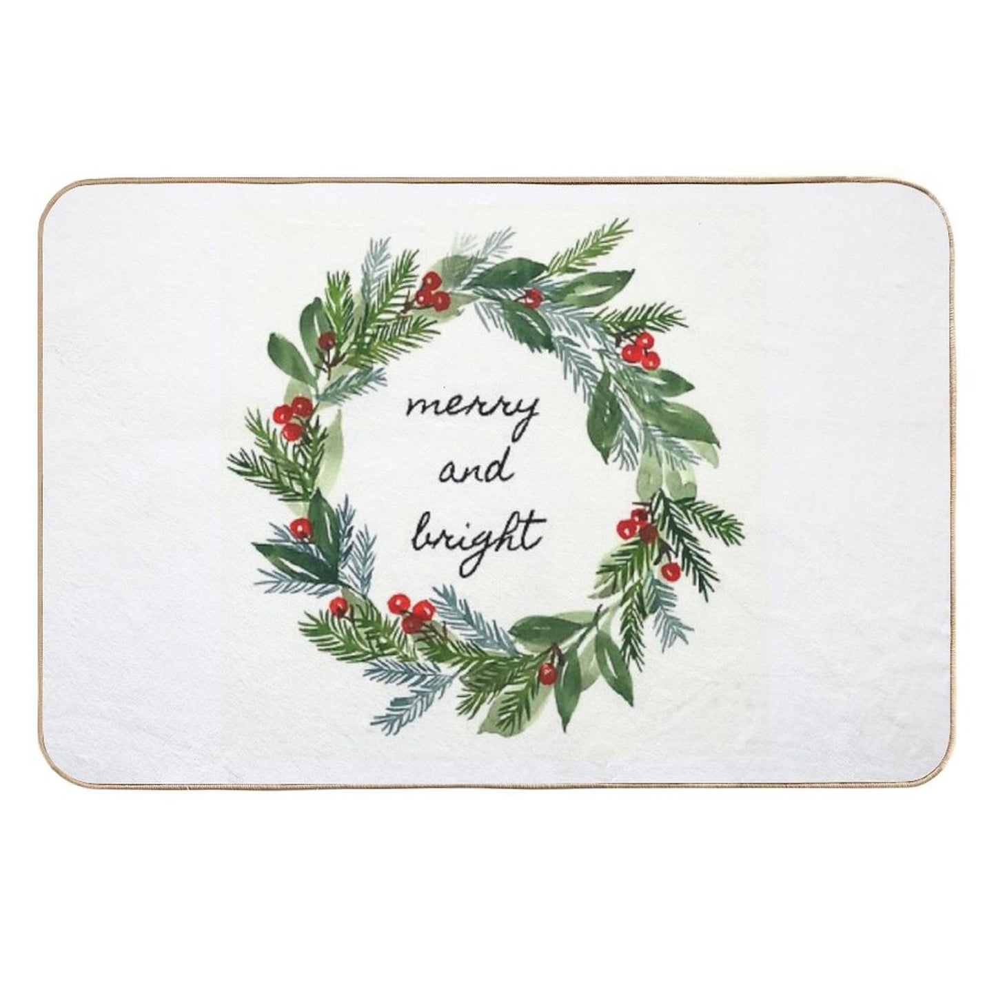 Merry And Bright Holiday Wreath Versatile Bath Mat
