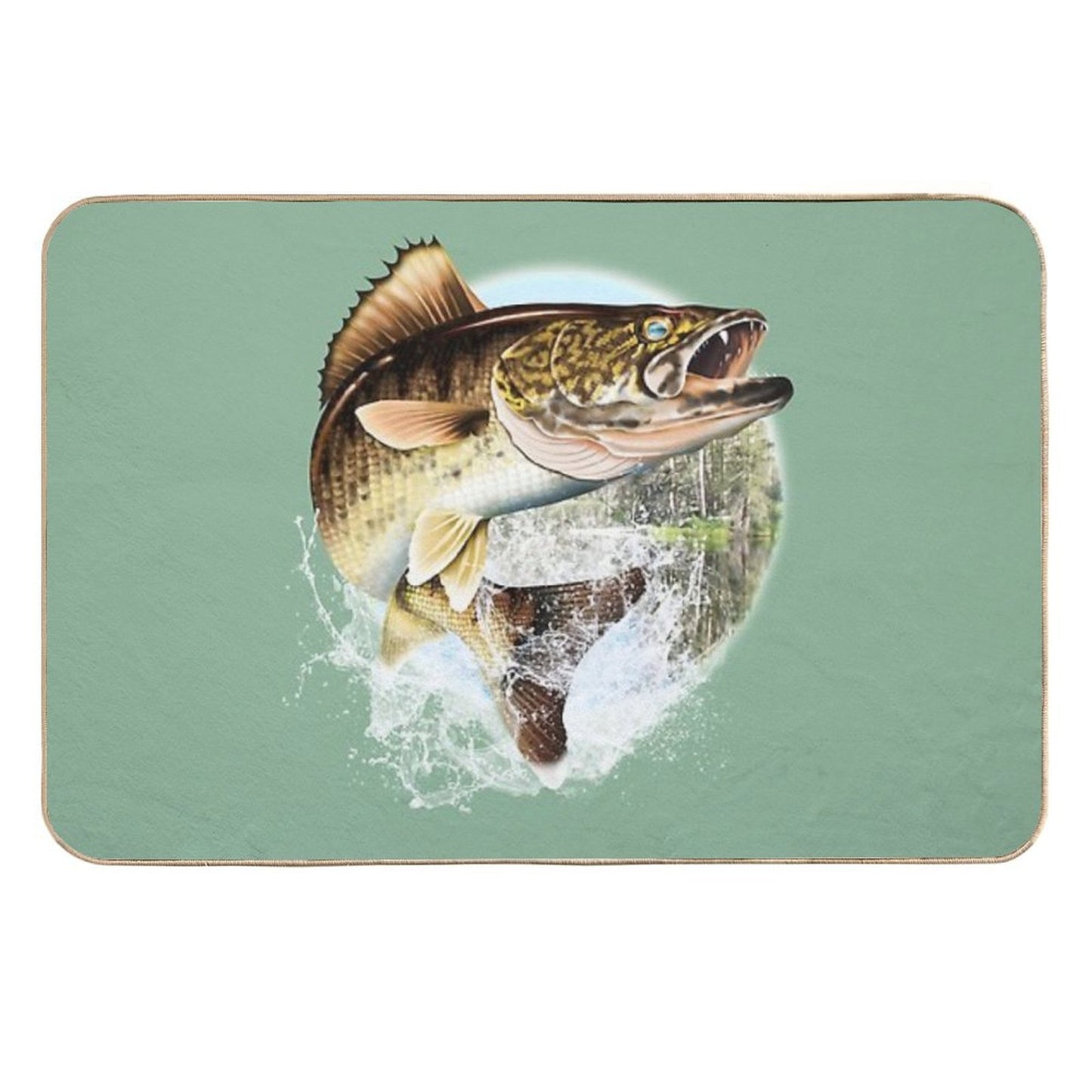 Mary Tracy - Jumping Walleye Repositionable Bath Mat
