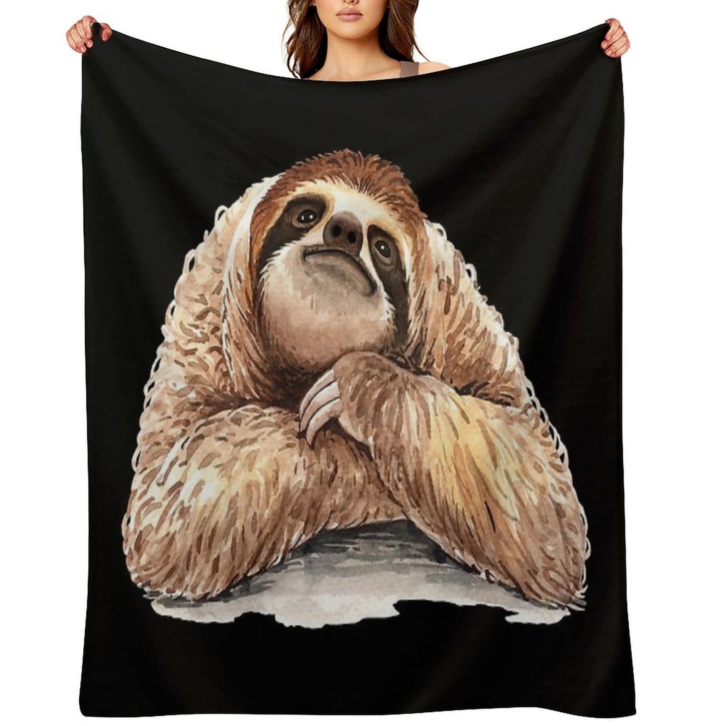 Smiling Sloth Velvety-soft Throw Blanket