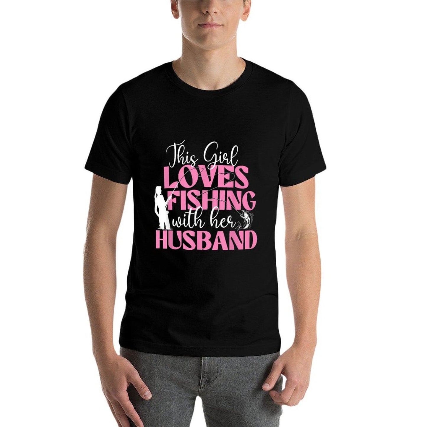 This Girl Loves Fishing With Her Husband - Fisherman Fish Affordable Price T-Shirt