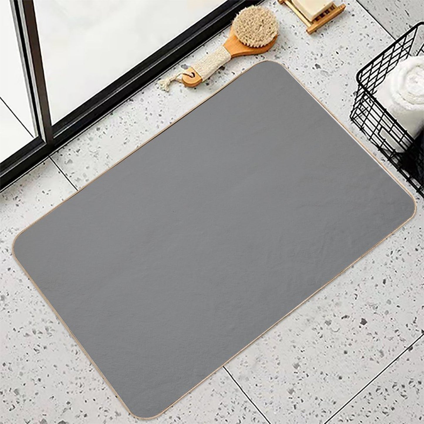 Plain Gray - Grey Versatile Bath Mat