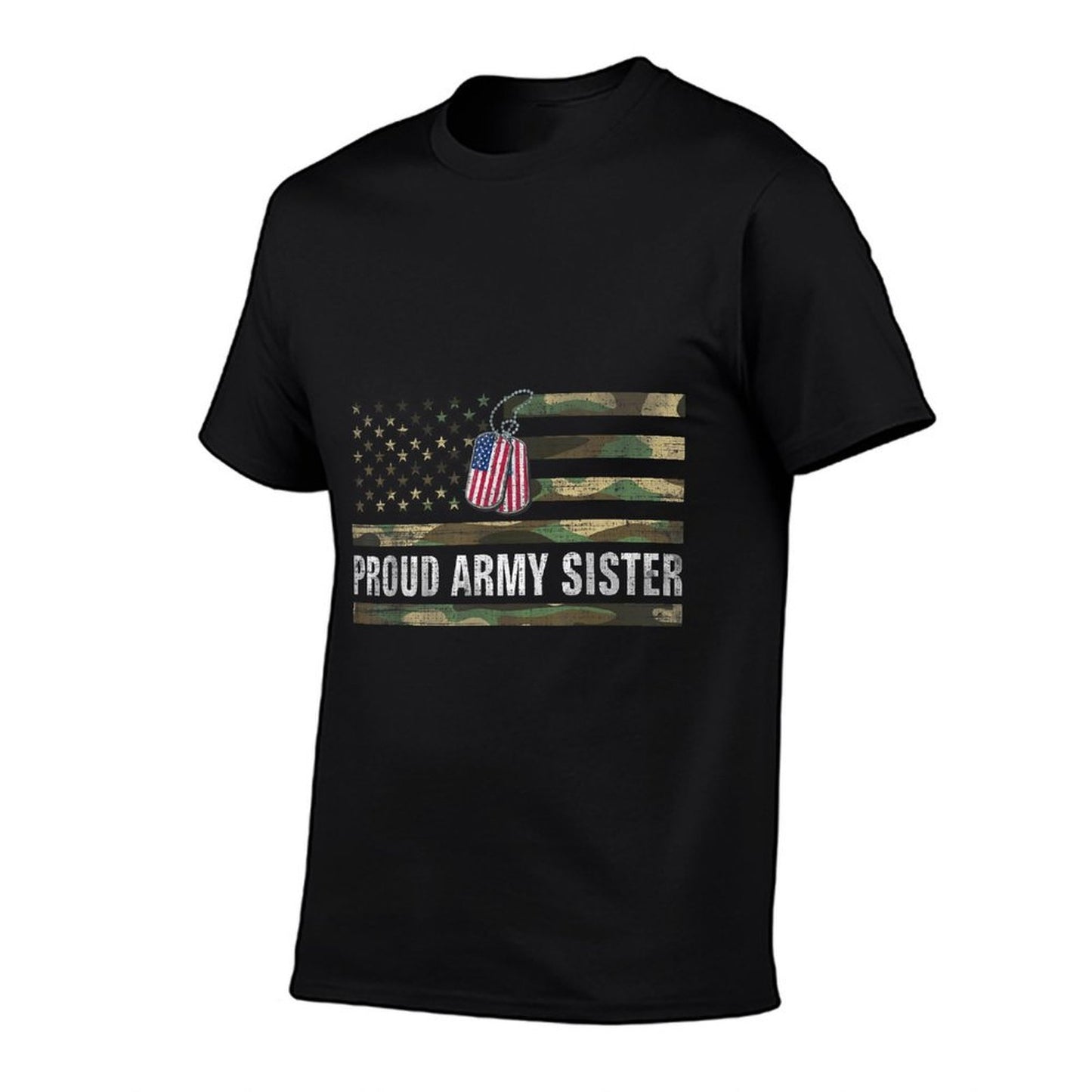 Vintage American Proud Army Sister Veteran Day Gift Eco-friendly Material T-Shirt
