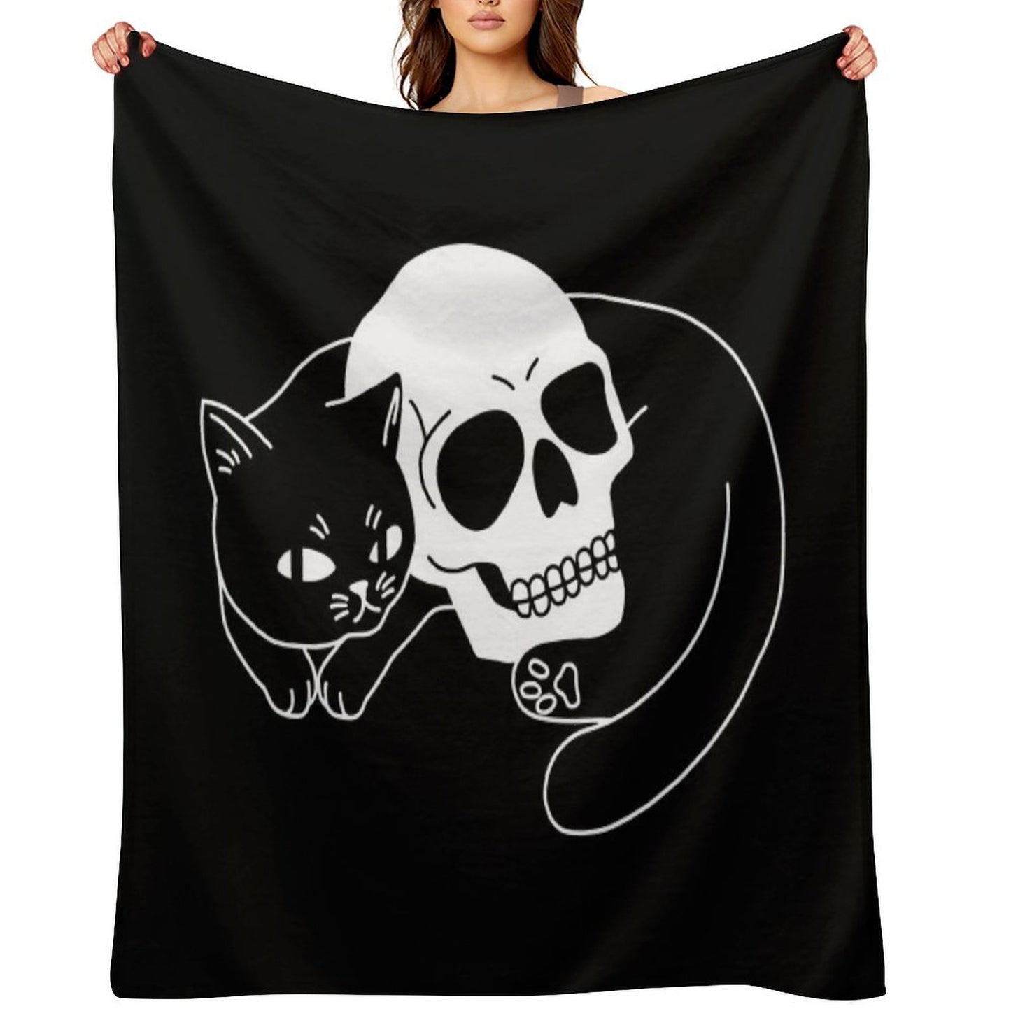 Spooky Cat Lightweight Throw Blanket