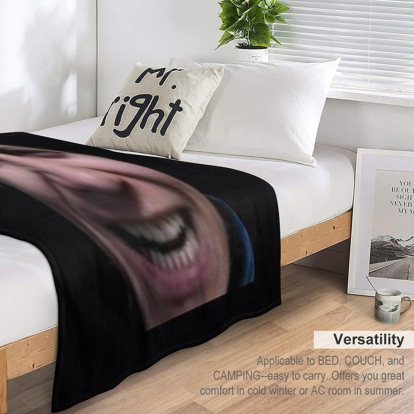 Cursed Vergil Throw Pillow Lightweight Throw Blanket