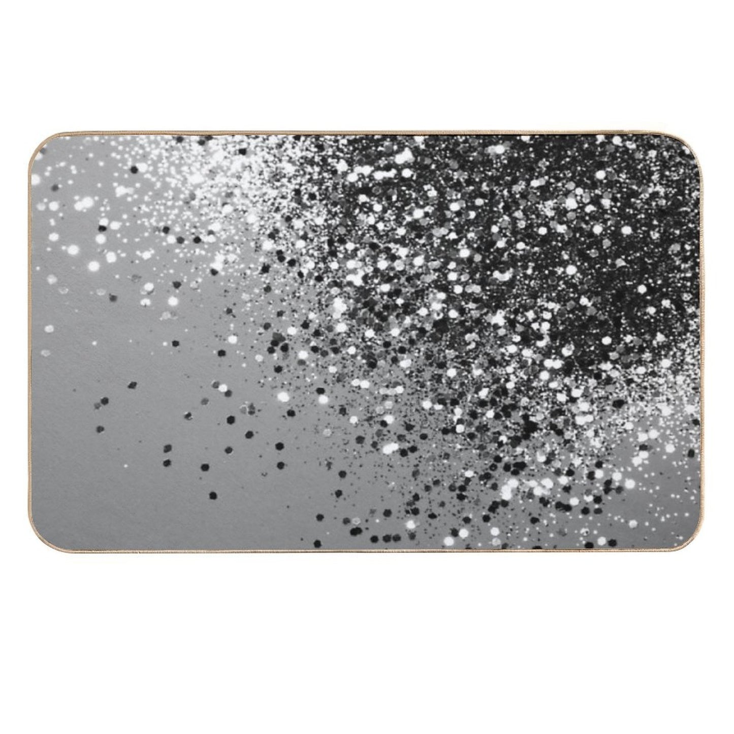 Silver Gray Lady Glam #1 (Photo of Glitter Only - Not Reflective) Slip-Resistant Bath Mat