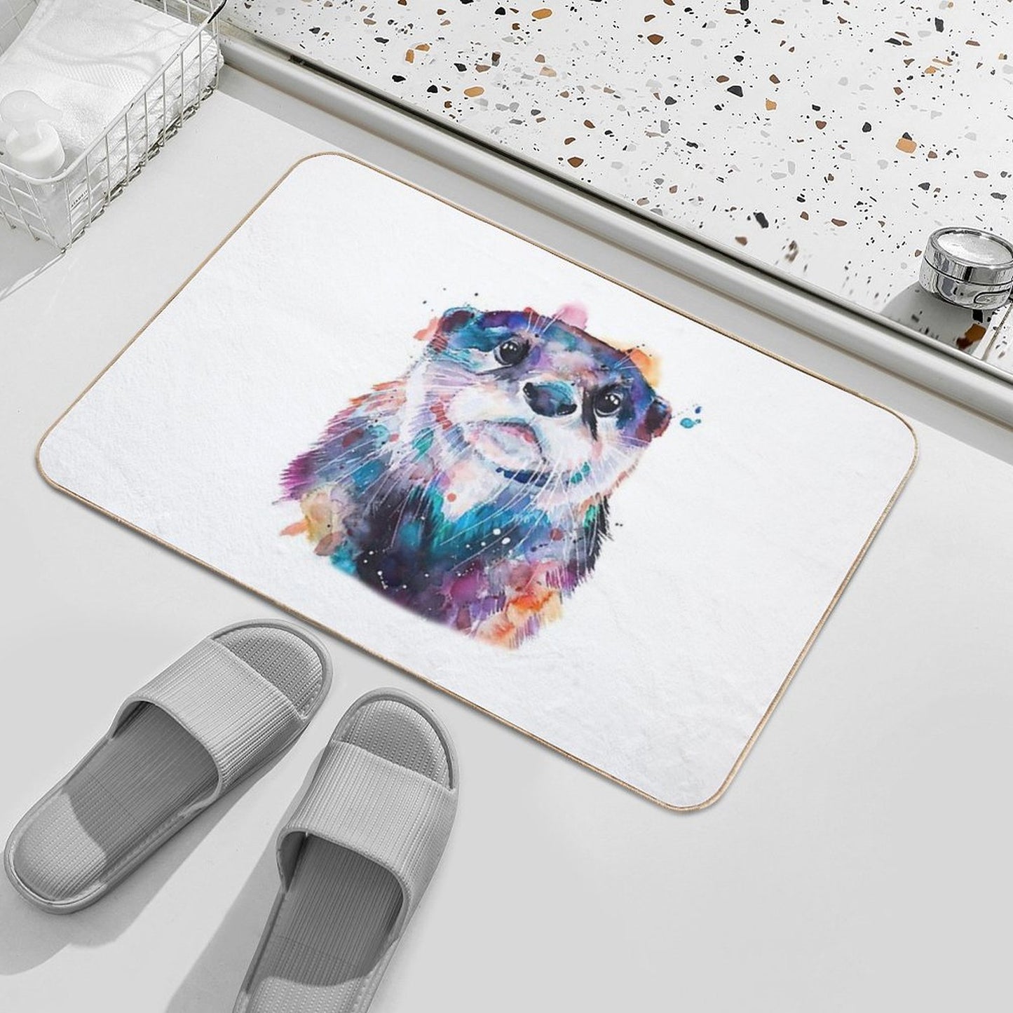 Otter Cute Art Anti-Trip Bath Mat