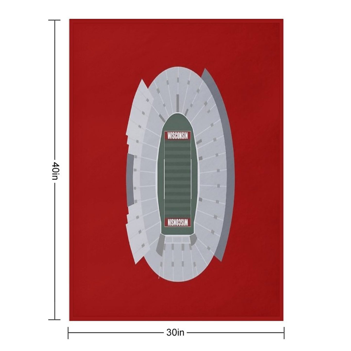 Camp Randall Stadium, University of Wisconsin, Badgers Football Comfort Throw Blanket