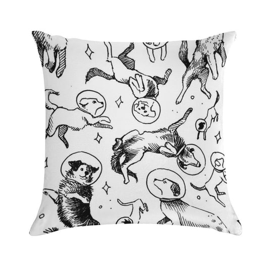 Space Dogs Soft Bedroom Essential Throw Pillow