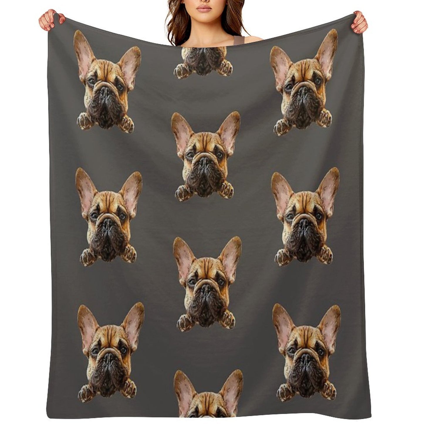 French Bulldog Frenchie Cuteness Shrink-resistant Throw Blanket