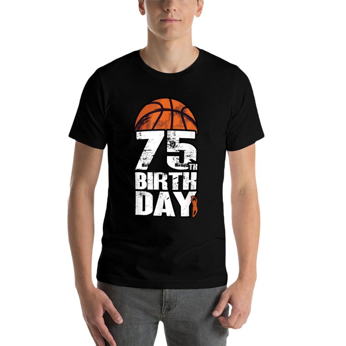 75 Years Old Vintage Basketball 75th Birthday High-quality Stitching T-Shirt