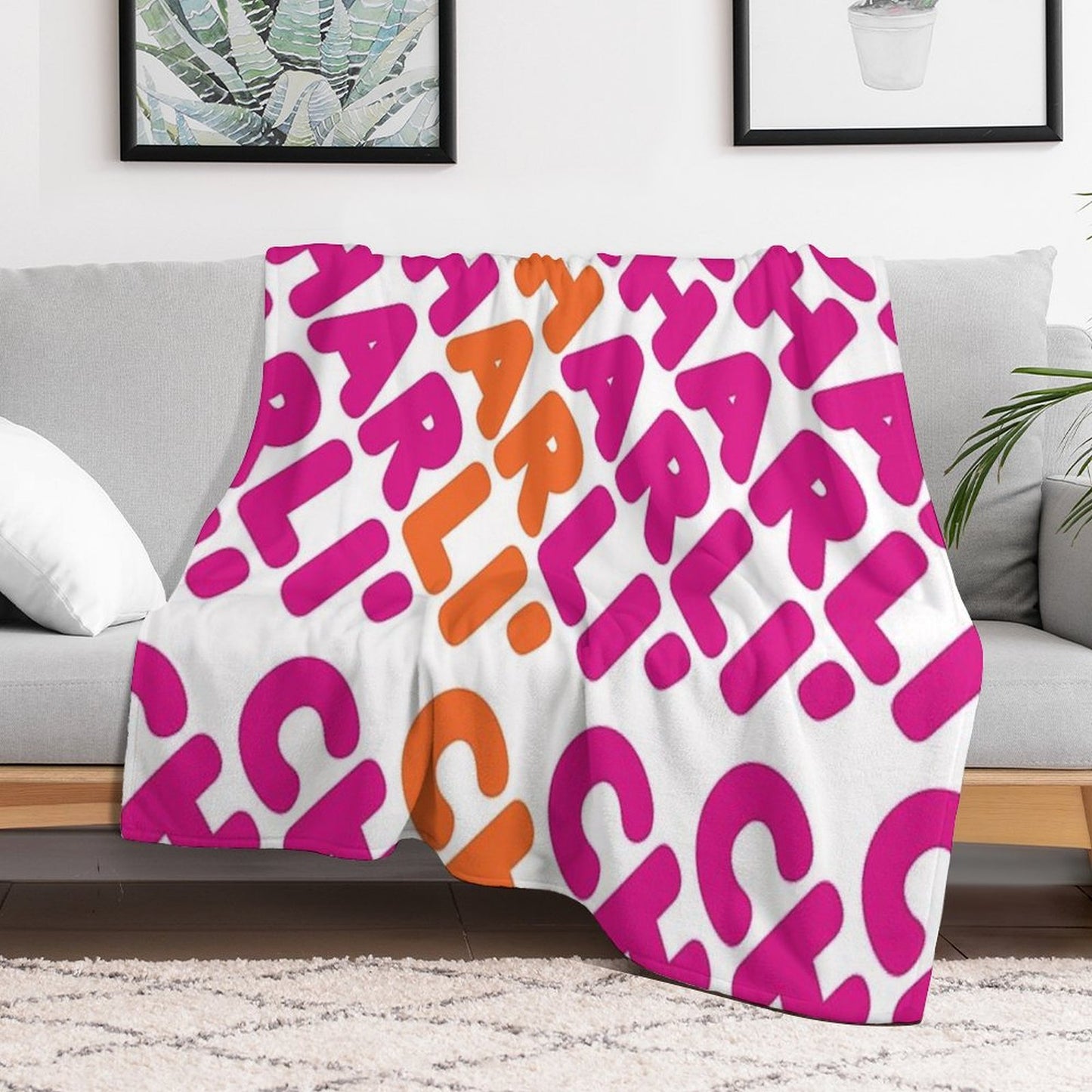 Charli' Dunkin' Pattern Easy Care Throw Blanket