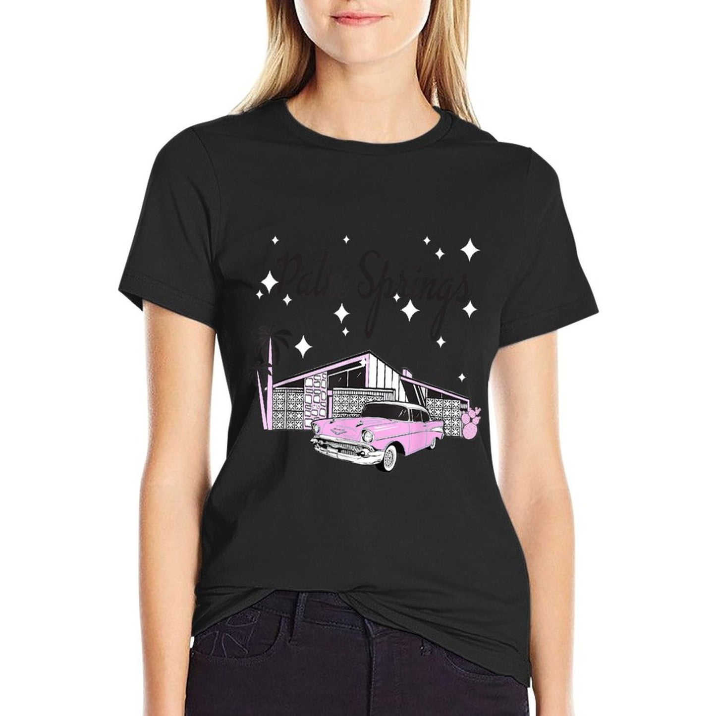Vintage Mid Century Palm Springs California 1950s Atomic Age Stretchy T-Shirt