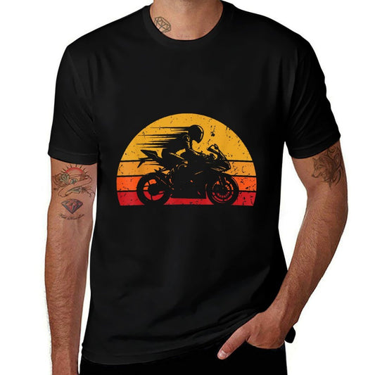 Vintage Retro Motorcycle Racing Biker Sport Street Bike  Breathable T-Shirt