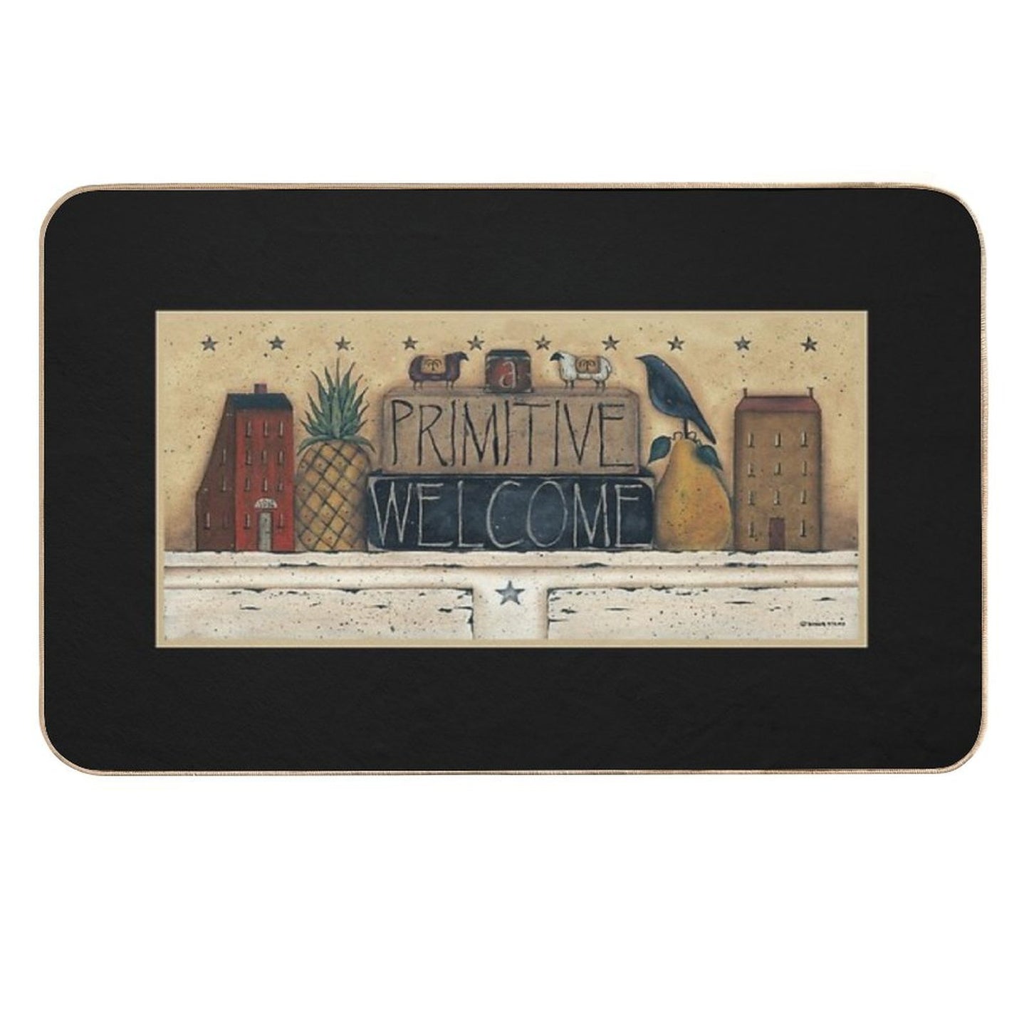 A Primitive Welcome by Donna Atkins Eco-Friendly Bath Mat